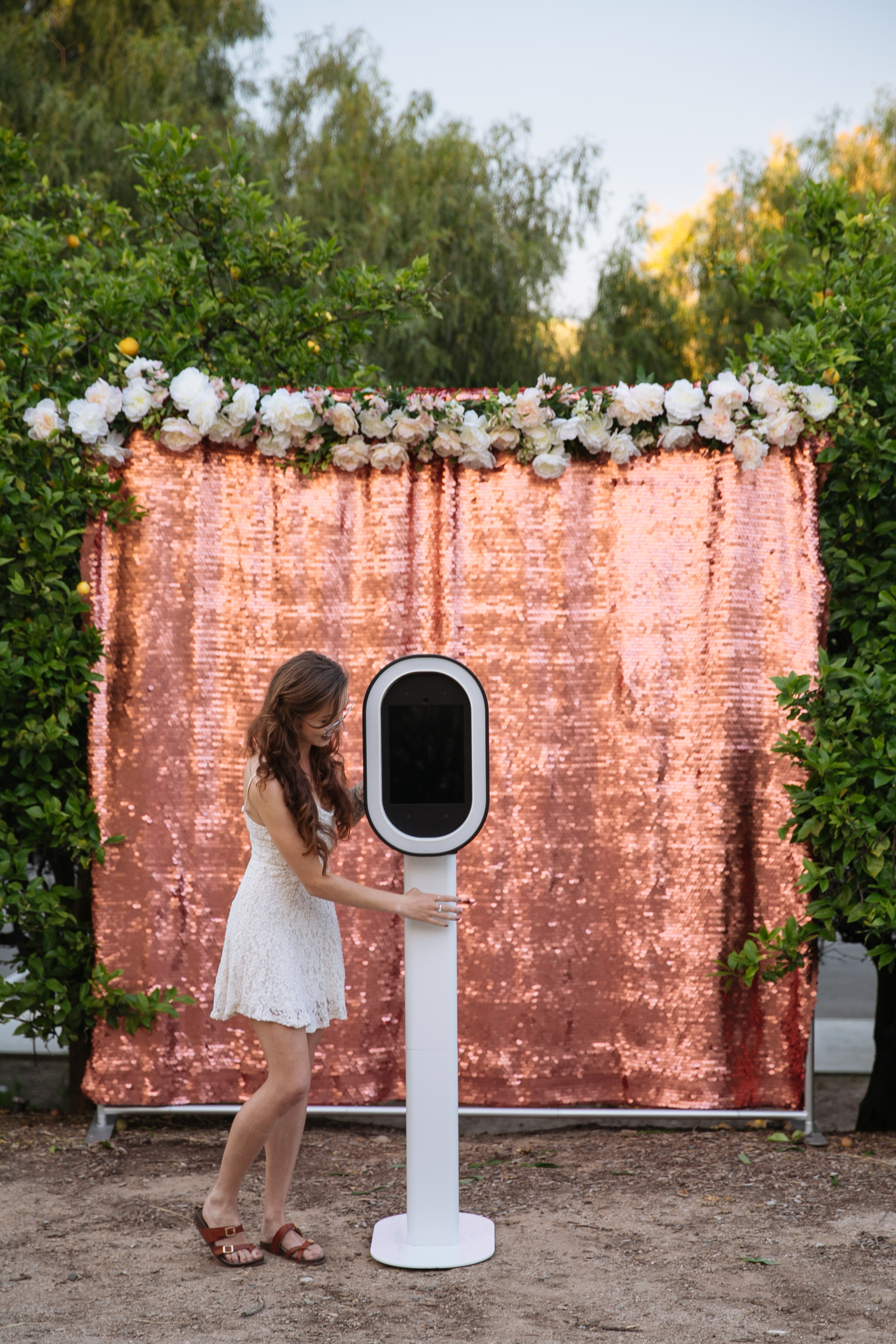 Open-air photo booth setup